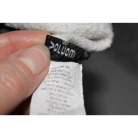 Medium Sz 12 Volcom Sweater All Day Fleece Floral Peace Diamond Design Stripes - Picture 8 of 9